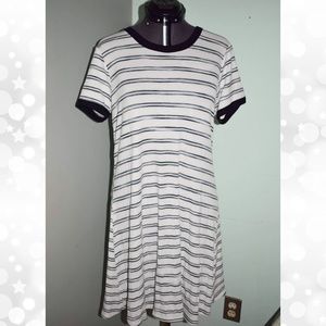 White/black striped dress